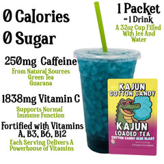 KaJun LOADED TEA single-serve packet closeup, easy-to-carry convenience