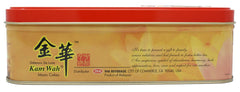 Close-up of Kam Wah mooncake thin soft skin texture highlighting tender bite