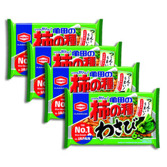 Kameda front packaging showing wasabi kakinotane for easy shelf recognition