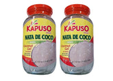 Kapuso coconut gel front packaging showing two cans and benefits