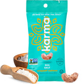 Karma Nuts front packaging showing 12-pack and product name for quick recognition