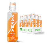 Karma front bottle showing orange mango flavor and low-calorie benefit