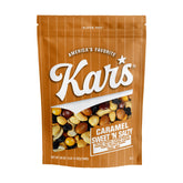 Kar's front pouch showing 28 oz bag and label, highlights freshness