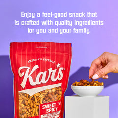 Kar’s handheld bag showing 1.75 oz size for portion control and portability