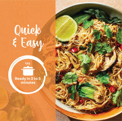 Kartago vermicelli served in hot soup bowl showing fast cook convenience