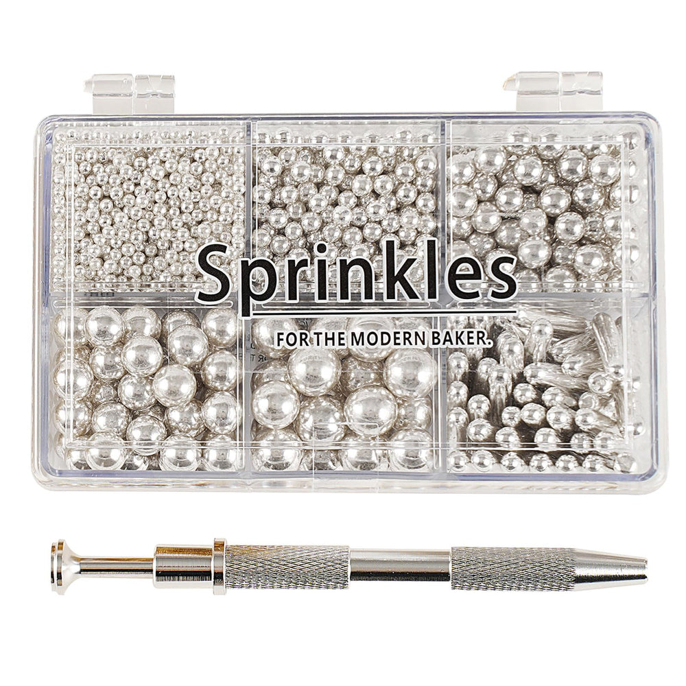 KASVAN front packaging showing 118g silver sprinkles and gift box, elegant presentation