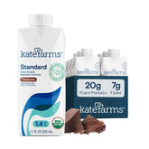 Kate Farms front packaging showing chocolate shake and nutrition benefits