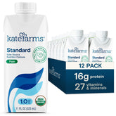 Kate Farms front packaging showing plain flavor and organic benefit