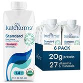 Kate Farms bottle front packaging showing strawberry label and nutrition highlights