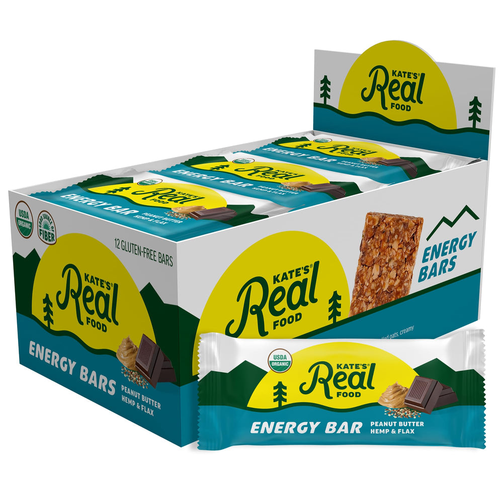 Kate's front packaging showing the 12-count box and organic branding benefits portability