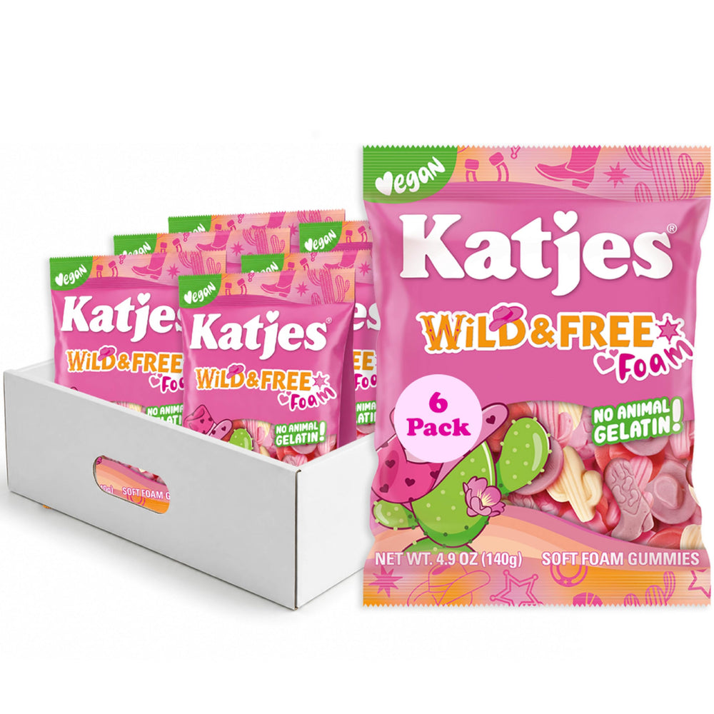 Katjes front packaging showing cowgirl shapes and vegan label for clear product identification