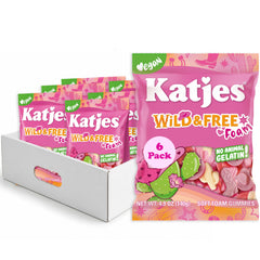 Katjes front packaging showing cowgirl shapes and vegan label for clear product identification