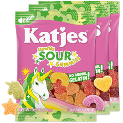 Katjes front packaging showing vegan sour gummies and bright branding for easy identification
