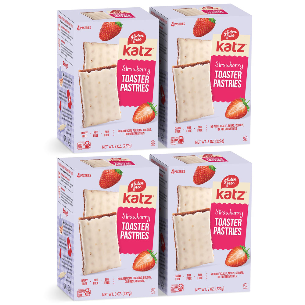 Katz Gluten Free front packaging shows 4-pack and allergen-free benefits