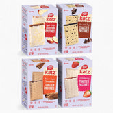 Katz Gluten Free front package view showing four-flavor variety pack benefit convenience