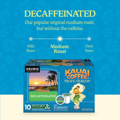 Kauai Coffee brewed cup on table illustrating bright aroma and smooth taste