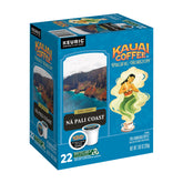 Kauai Coffee front packaging showing brand and Na Pali Coast label promoting island flavor