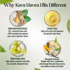 Kava Haven close texture shot showing smooth liquid body and citrus clarity