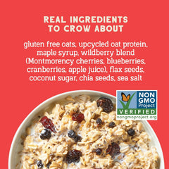 KD Chocolates spoonful of prepared wildberry oat showing convenience