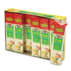 Keebler front packaging of Club & Cheddar snack pack showing convenience and portion control