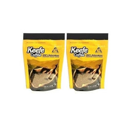 Keefe Coffee sealed 3oz bag front view showing packaging and freshness benefit