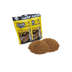 Keefe Coffee freeze-dried granules close-up highlighting quick-dissolve convenience