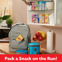 Kellogg's mini boxes tucked inside a backpack showing grab-and-go convenience
