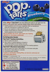 Kellogg's Pop-Tarts individual unwrapped pastry with blueberry filling displayed for quick enjoyment