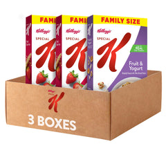 Kellogg's Special K front packaging showing the three-box variety pack and product benefits