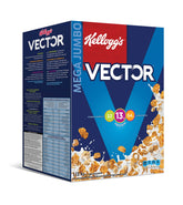 Kellogg's Vector front packaging showing box and nutrition benefits for convenience