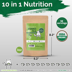 Kenko Matcha measured with scoop and spoon on scale, Kenko Matcha accurate servings