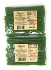 Kenny's green apple licorice front packaging shows two 1 lb bags for sharing