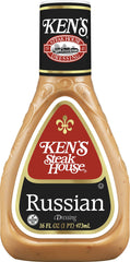 Ken's Steak House dressing pouring to show creamy texture and smooth consistency