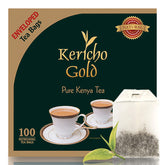 Kericho Gold front packaging showing 100 enveloped tea bags and brand clarity for freshness