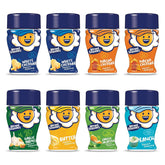 Kernel Season's front packaging showing all eight mini canisters and variety