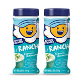 Kernel Season's bottle front view showing ranch label and shaker cap, clear pantry-friendly packaging