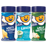 Kernel Season's three retail shakers front view showing flavor variety and convenient sizes