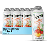 Kern’s front packaging showing 12-pack and peach imagery for pantry appeal