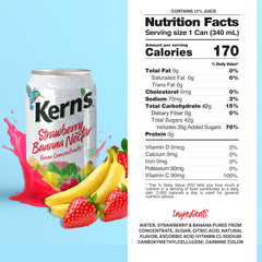 Close-up of Kern's label highlighting fruit puree ingredients and bold branding