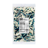 Kervan front packaging showing 5 lb bag and bright blue shark gummies for easy bulk storage