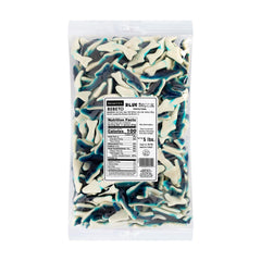 Kervan front packaging showing 5 lb bag and bright blue shark gummies for easy bulk storage