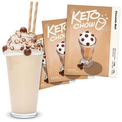 Keto Chow Chocolate Malt front packaging showing convenience and flavor