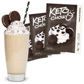 Keto Chow front packaging showing cookies & cream flavor and convenience