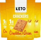 Keto Naturals front packaging showing product and benefit of low-carb snacking