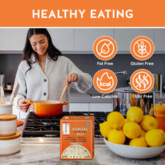 KETO SKINNY close-up of konjac grain texture highlighting low-calorie feel