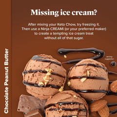 Keto Chow in blender with cream and peanut butter for customization