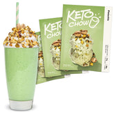 Keto Chow front packaging showing pistachio meal replacement and easy meals