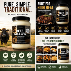 Ketostat open tub showing smooth rendered tallow texture for cooking