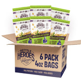 Kettle Heroes front packaging showing flavor and certifications, highlights convenience