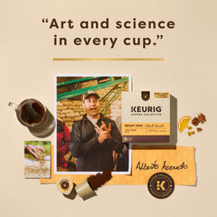 Keurig Coffee Collective brewed cup top view displaying bright color and inviting aroma